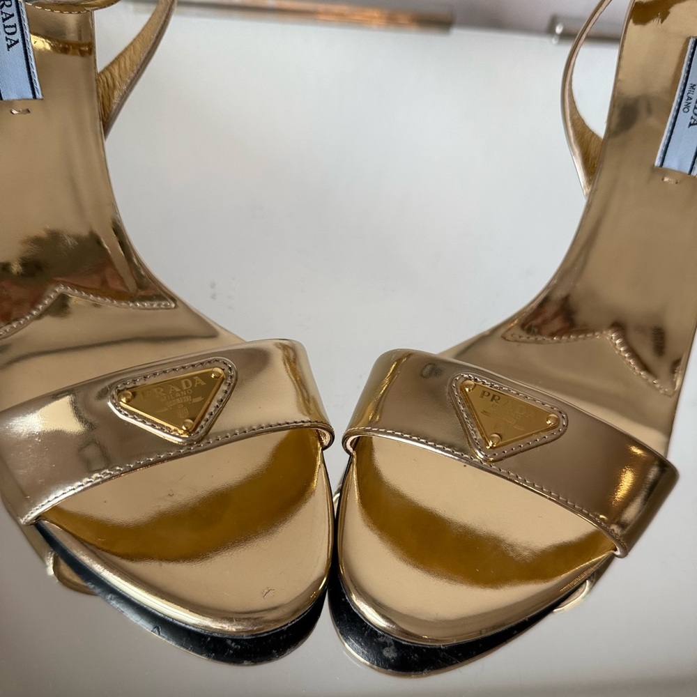 EUC Prada 100mm brushed-finish sandals $1,290 39.5 - Picture 10 of 14